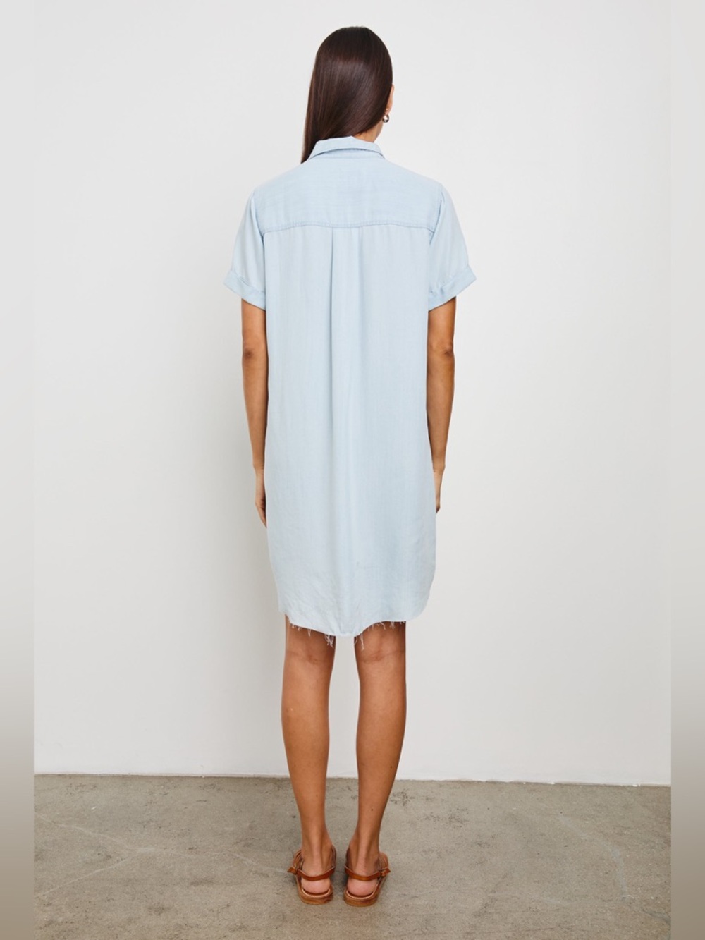 Rails Light Blue Frayed Hem Shirt Dress - Picture 2 of 14